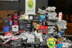 No Noroeste do estado, BPRv apreende mais de R$ 100 mil em produtos contrabandeados