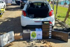Em situações distintas, BPFron apreende cargas de cigarros, vinho e celulares no Oeste do estado