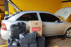 BPRv apreende carro carregado com cigarros contrabandeados no Oeste do estado