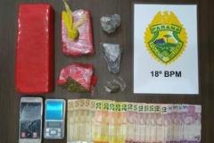 No Norte do estado, PM prende quatro pessoas e apreende mais de dois quilos de maconha e 52 pedras de crack em situações distintas