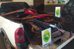 BPFron apreende dois veículos, arma de fogo e munições durante a Operação Hórus