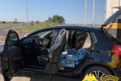 BPRv apreende carro carregado com cigarros contrabandeados e 40 receptores de TV no Noroeste do estado