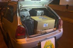 Durante a Operação Hórus, BPFron prende homem e apreende carro carregado com 550 pacotes de cigarros