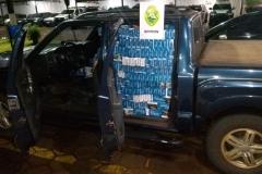 Durante a Operação Hórus, BPFron apreende carro carregado com dois mil pacotes de cigarros contrabandeados no Oeste do estado