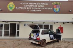 Uno carregado com vinho contrabandeado é apreendido pelo BPFron em Santo Antônio do Sudoeste (PR)