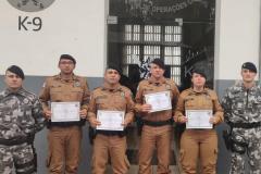 Policiais militares de Telêmaco Borba concluem estágio de Cinotecnia 