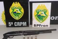 No Oeste do estado, BPFron apreende dois carros e uma espingarda após denúncia anônima