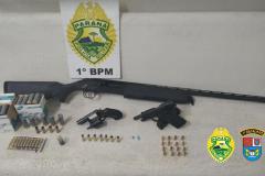 PM de Ponta Grossa flagra festa com armas de fogo e apreende maconha durante abordagem no fim de semana