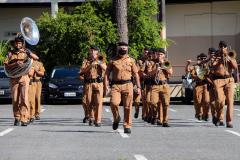 Banda de Música da PMPR faz apresentação para policiais que trabalham no administrativo no Quartel do Comando-Geral