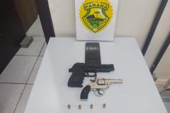 ROCAM encaminha suspeitos de roubo e apreende arma e simulacro no Uberaba, na Capital