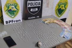 Ação integrada entre o Batalhão de Fronteira e a Polícia Civil contra o tráfico de drogas resulta em mais de 300 pedras de crack apreendidas