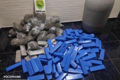 BPFron apreende quase 100 quilos de maconha e 32,5 mil pacotes de cigarros contrabandeados no Paraná