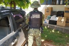 BPFron apreende carro carregado com 550 pacotes de cigarros contrabandeados no Sudoeste do estado