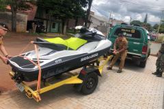 Operação da Polícia Ambiental no Sudoeste do estado recupera Jet Ski furtado e equipamentos usados em pesca ilegal