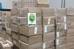 Ação conjunta do BPFron com o 21º Batalhão da PM resulta na apreensão de R$ 412 mil em cigarros contrabandeados