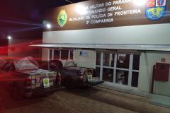 Duas abordagens do BPFron terminam com contrabando e 12 quilos de capulho de maconha apreendidos no Oeste do PR