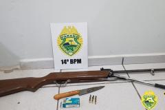 Polícia Militar apreende duas armas de fogo e encaminha seus proprietários por crimes distintos, na cidade de Medianeira (PR)