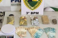 Ações da PM neste final de semana resultam em quatro encaminhamentos e mais de R$ 20 mil em prejuízo ao tráfico de drogas no Sudoeste do estado