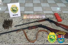 No Norte do estado, PM prende quatro homens e apreende armas de fogo e drogas em situações distintas