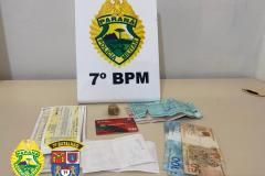 Homem acaba encaminhado por tráfico e PM apreende crack, maconha e cocaína, em Tapejara (PR)