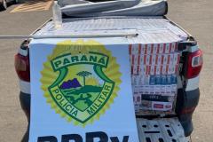 Em ocorrências separadas, policiais rodoviários apreendem grande quantidade de vinho e cigarro contrabandeado, no interior do Paraná
