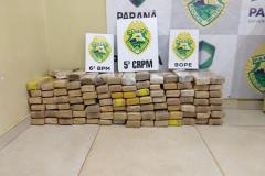 Mais de 100 quilos de maconha são apreendidos pela PM em Cascavel e Foz do Iguaçu pela Operação Pronta Resposta IV