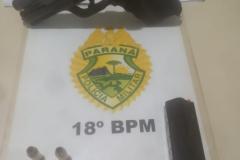 Pistola é apreendida pela PM e homem acaba preso em Bandeirantes (PR), no Norte do estado