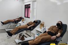 No Noroeste do estado, policiais militares participam de campanha de doação de sangue