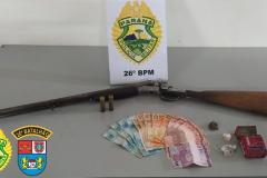 PM apreende armas e drogas em ocorrências distintas na região de Telêmaco Borba, nos Campos Gerais