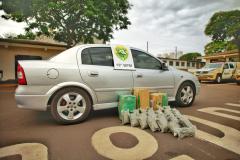 PM apreende carro carregado com mais de 64 quilos de maconha no Oeste do estado