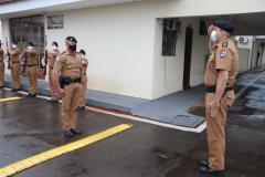 Em Arapongas, oficiais da PM fazem apresentação sobre a 7ª Companhia Independente para o Comandante-Geral