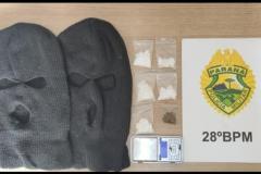 Na Lapa (PR), PM apreende mais de 1,2 quilo de cocaína em situações distintas