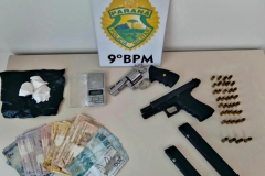 Em ocorrências diferentes, PM encaminha três por tráfico de drogas e apreende duas armas de fogo, em Paranaguá (PR)