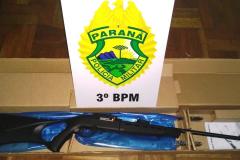 Em São Jorge D’Oeste, PM apreende duas armas de fogo durante cumprimento de Mandado de Busca e Apreensão