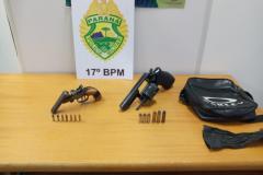Trio é encaminhado e duas armas de fogo apreendidas em Campo Largo, na RMC