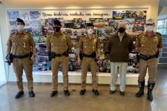 BPTran parabeniza militares estaduais e resgata histórico da unidade com painel de fotografias