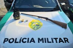 Polícia Ambiental atende ocorrência de desmatamento e encaminha homem por porte ilegal de arma de fogo em Campo Largo (PR)