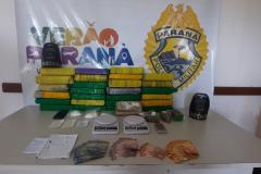 ROTAM da PM apreende mais de 24 quilos de drogas e encaminha homem envolvido com o tráfico em Guaratuba