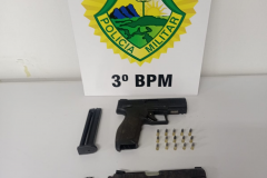 No Sudoeste do Paraná, Polícia Militar apreende duas armas de fogo e encaminha suspeito de furto, em ocorrências separadas