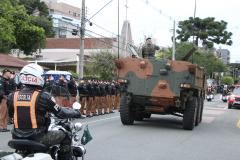 Tropas da Polícia Militar participam do desfile cívico-militar alusivo ao Dia da Independência. 