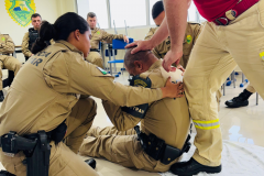 BPTran realiza instruções de Atendimento Pré-Hospitalar para policiais militares