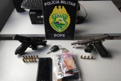 BOPE apreende pistolas e recupera veículo na Região Metropolitana de Curitiba

