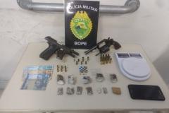 BOPE apreende armas de fogo, munições e drogas durante ação na Capital e RMC

