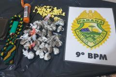 PM flagra comércio de drogas em Pontal do Paraná e encaminha dois suspeitos