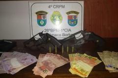 Caminhonete e dinheiro são recuperados e arma é apreendida pela PM em Telêmaco Borba (PR)

