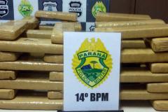 Equipe da PM apreende mais de 52 quilos de maconha em Foz do Iguaçu (PR)

