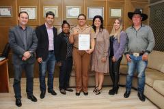 Curitiba, 16 de maio de 2018. Comandante recebe prefeito e vereadores em seu gabinete