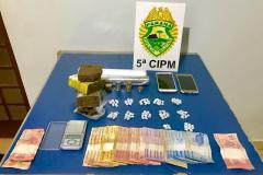 No Noroeste do Paraná, Polícia Militar apreende drogas e dinheiro e prende três pessoas