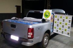 Policiais militares recuperam caminhonete roubada e apreendem contrabando no Oeste do Estado