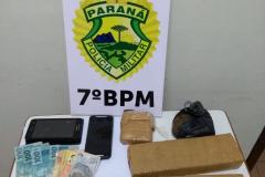 Polícia Militar apreende 1,9 quilos de maconha no Noroeste do Estado
